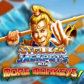 Stellar Jackpots with More Monkeys slot logo by Lightning Box Game at Sankra Casino